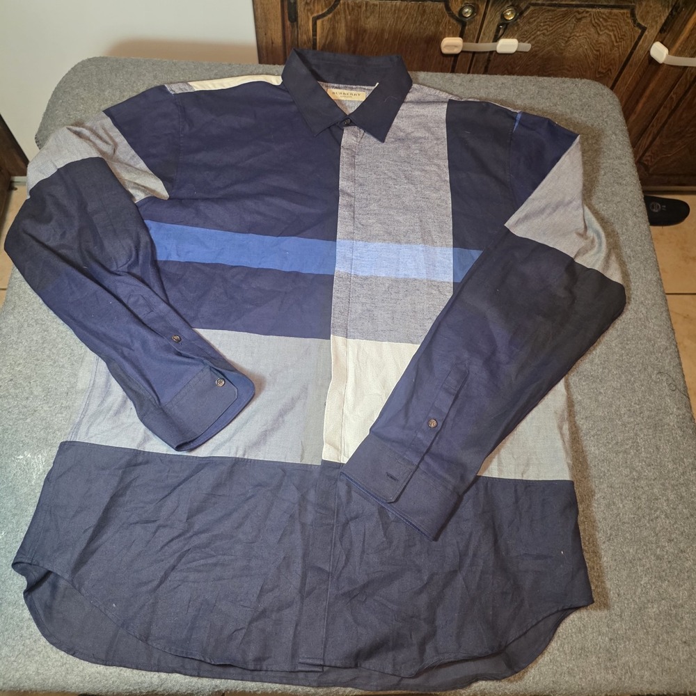 Burberry London colorblock patchwork shirt Xxl I2